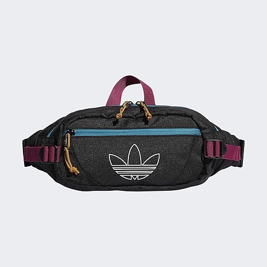 adidas Originals Unisex Utility Crossbody Bag, Black/Active Teal/Berry