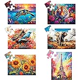 6 Pack 16 Large Piece Puzzles for Seniors Puzzles Dementia Alzheimer's Products and Activities Alzheimer's Puzzle Elderly Adults Cognitive Game Gift for Patients in Nursing Home with 6 Storage Bags