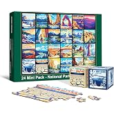 National Parks, 24 Mini Pack Daily Puzzle, 1000 Pieces, Advent Calendar | One box a day, puzzle solo or together. Relaxing brain teaser for adults &amp; seniors, Txtured finish, 27.5 x 19.7 in