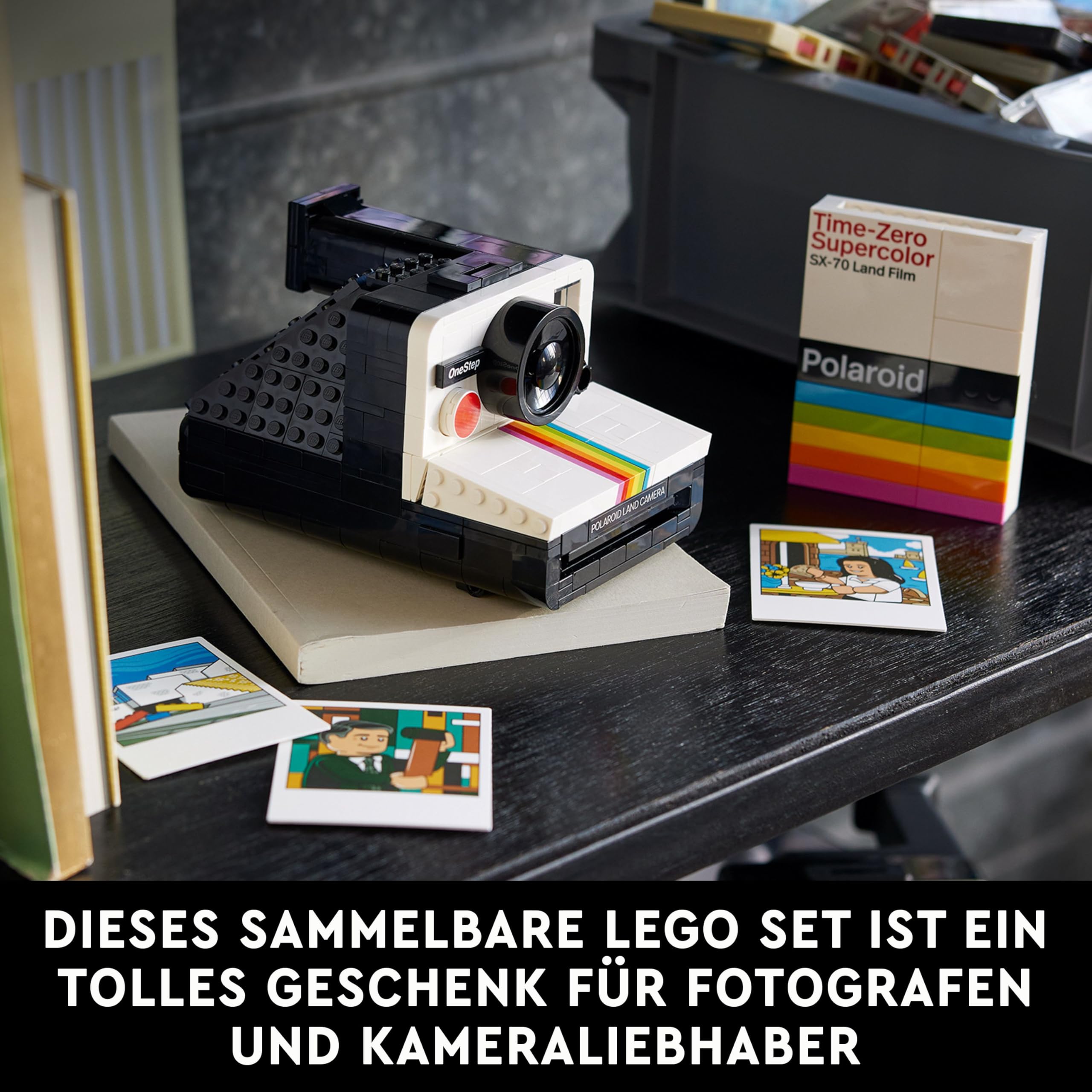 LEGO Ideas Polaroid OneStep SX-70 Kamera-Set für Erwachsene, Sammlerstück mit authentischen Details, kreative Beschäftigung, Fotografie-Geschenke für Männer, Frauen, Ihn, Sie & Teenager 21345 6