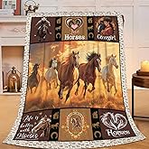 Horse Blanket Horse Throw Blanket Gifts for Kids Girls Boys Adults Women Man Super Soft Cozy Plush Fluffy Fuzzy Fleece Blanket Decor 40''X50''