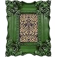 SIMON'S SHOP 4x6 Picture Frame, Vintage Green Picture Frames for Wall and Tabletop, Baroque 4 by 6 Photo Frame