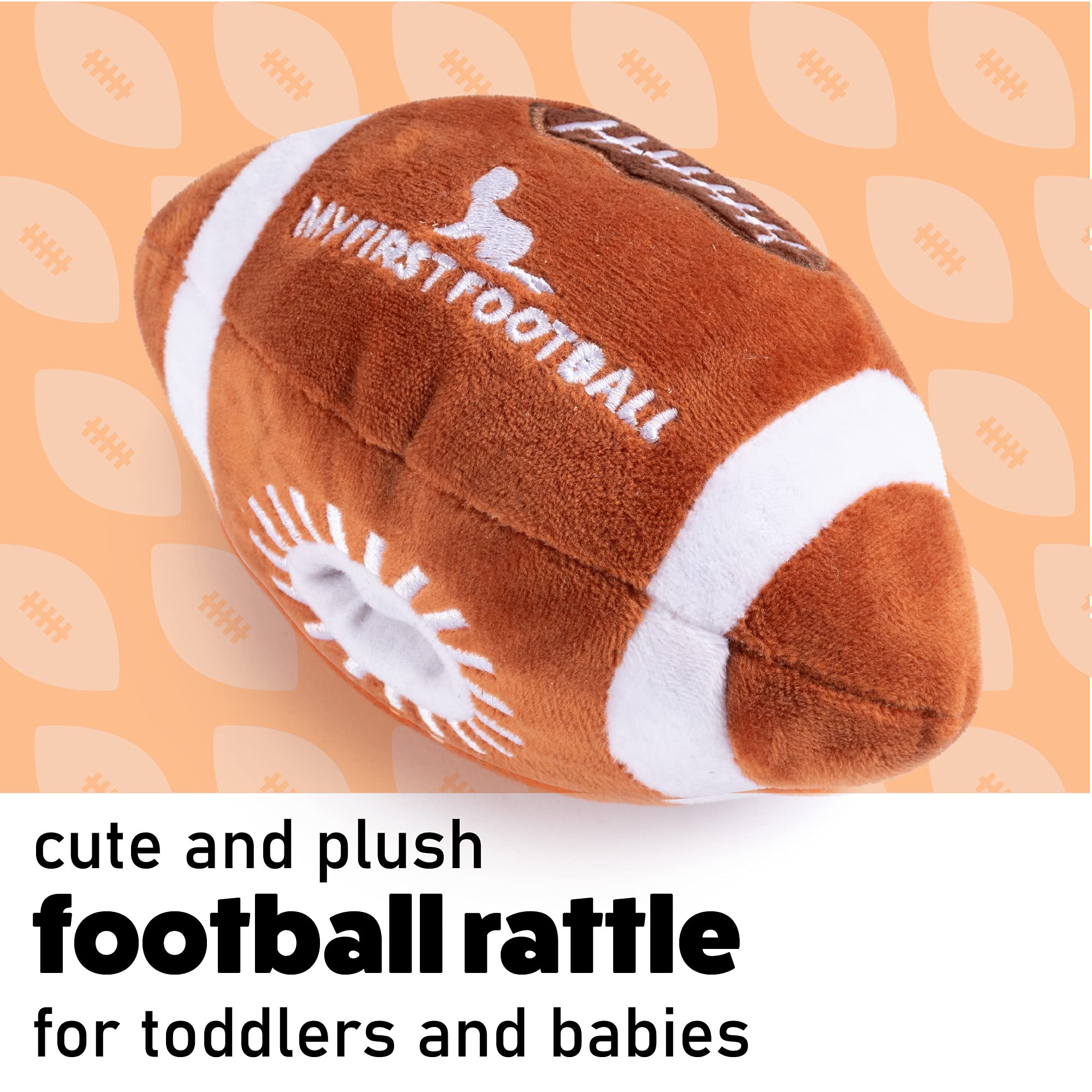 Plush Baby Football Rattle | Baby Football Toy | Learning Content | Great Gift for Baby and Toddler Girls or Boys | 0-36 Months