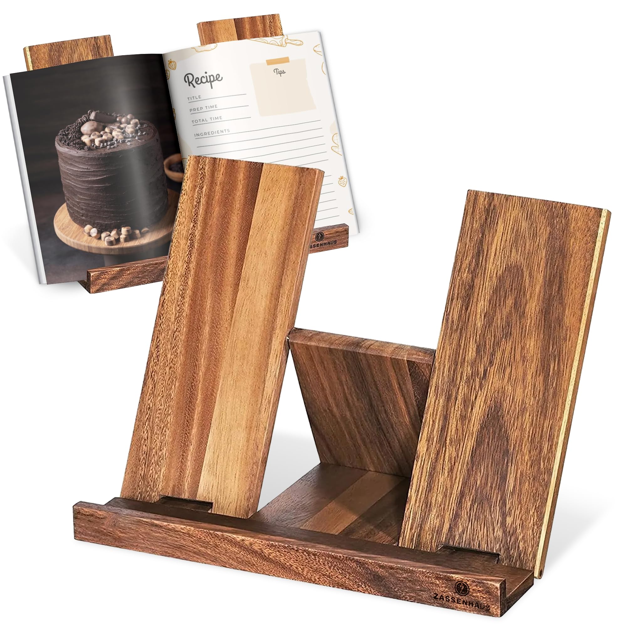 Zassenhaus Acacia Wood Cook Book Rest acacia