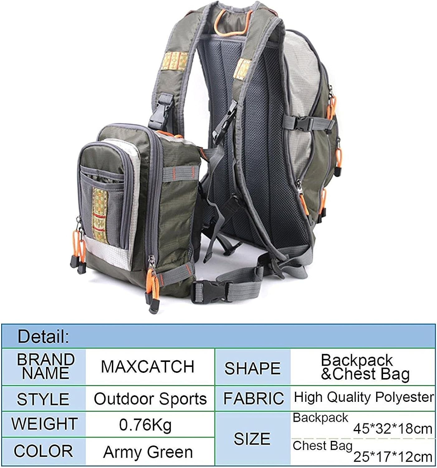 Maxcatch Fly Fishing Vest Pack (Fishing Vest/Fishing Backpack/Fishing