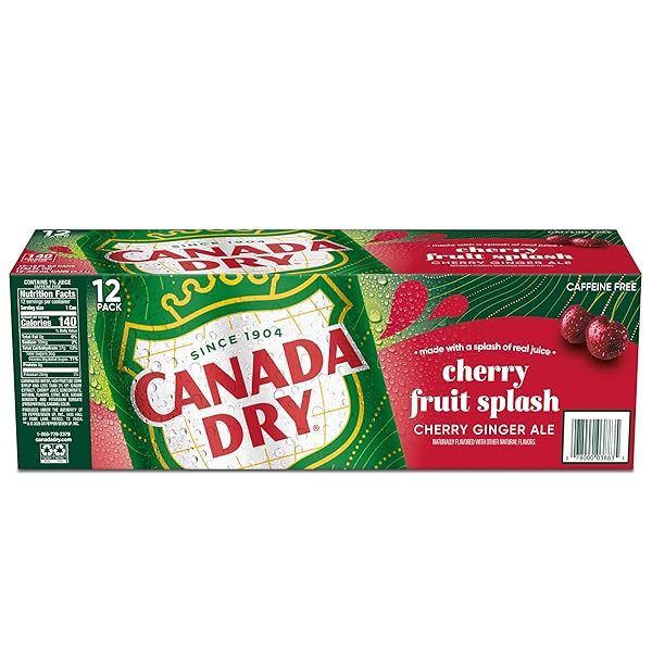 CANADA DRY CHERRY GINGERALE FRUIT SPLASH 12OZ, PACK OF 12