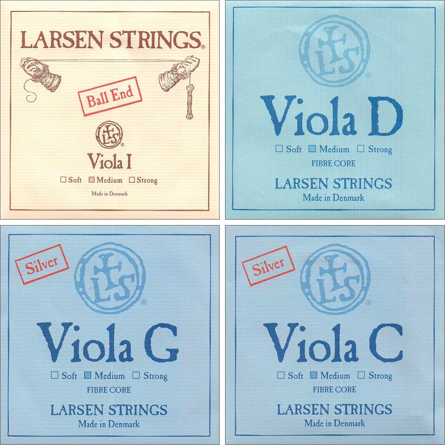 Larsen up to 16.5" Viola String Set Medium Gauge with Ball-End A