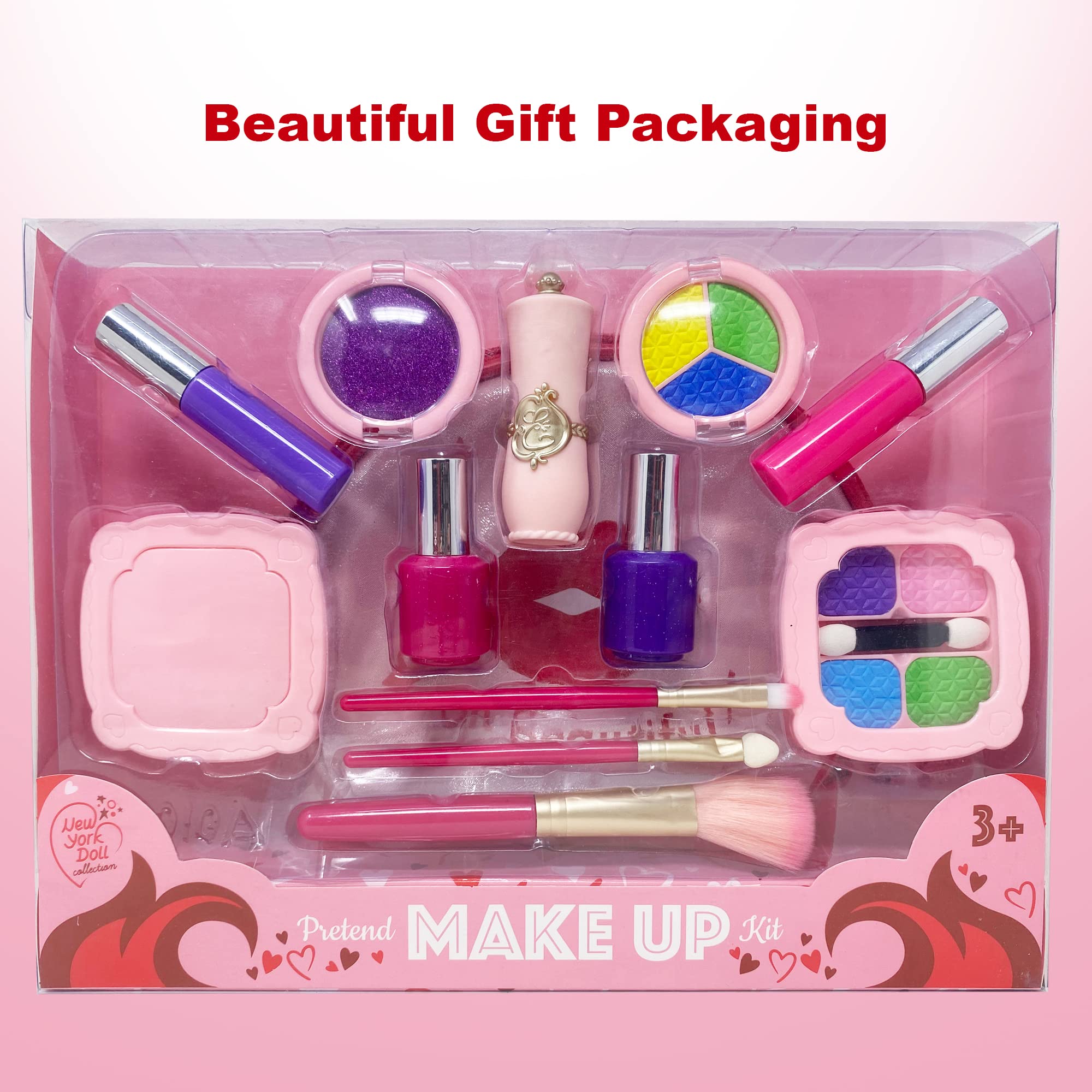 Little Girls' Play Makeup Set - Fake Makeup Kit with Cosmetic Bag & Accessories for 3+ Girls