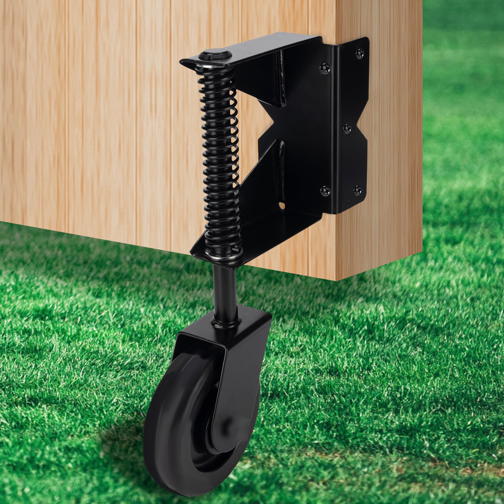 Photo 1 of Heavy Duty Gate Wheel for Wooden Gate, Spring Loaded Gate Caster Wheel, Farm Gate Wheel with 220 Lbs Capacity, 360° Swivel, for Left Gate