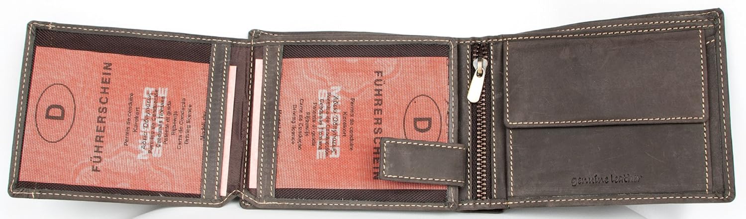 Men's Dark Brown Strong Genuine Leather Wallet with no Logos or Markings - Image 4