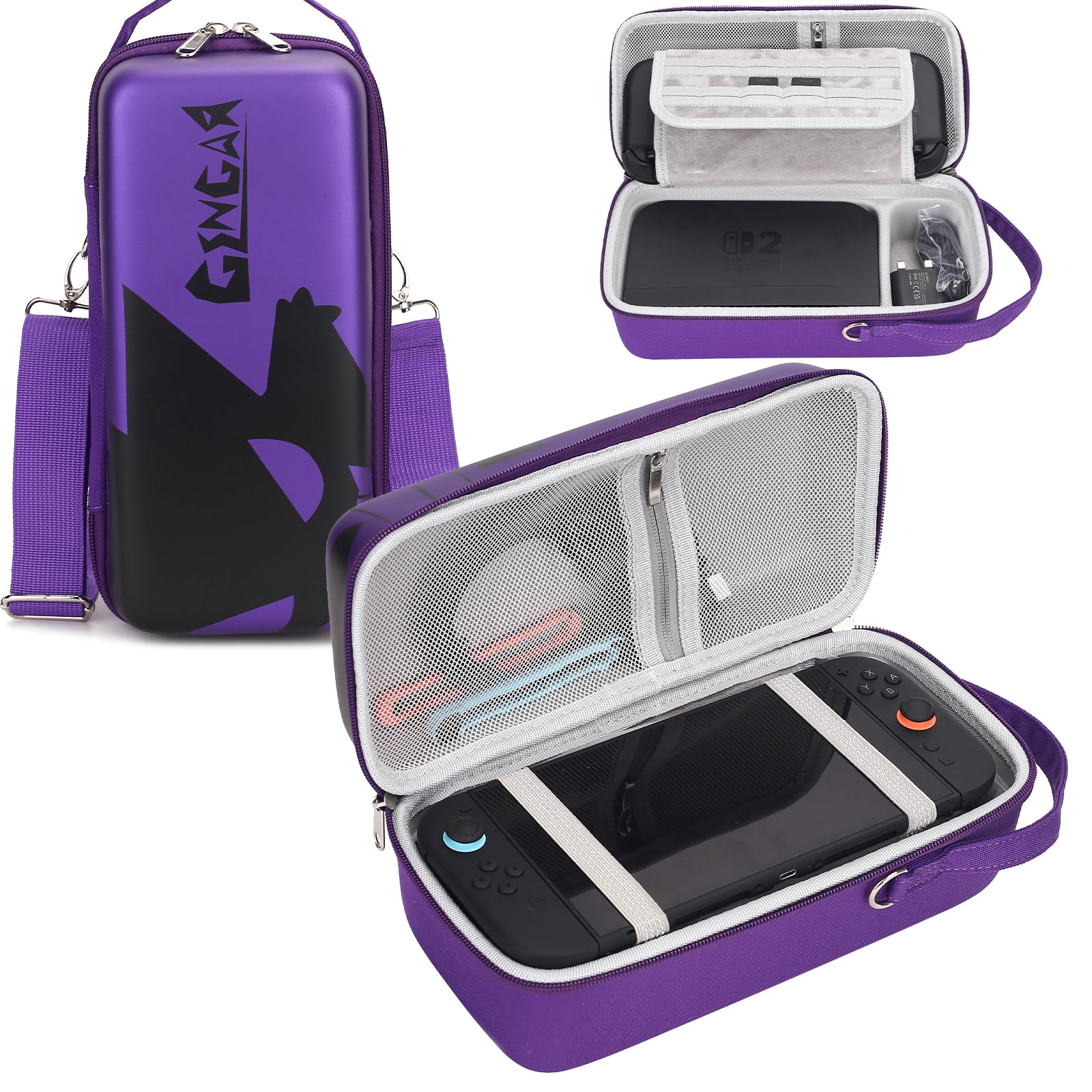 Dronside Carrying Case for Nintendo Switch 2 - Stylish Travel Case with Removable Shoulder Strap Fits for Nintendo Switch 2 Console, AC Charger Adapter, Switch Dock / Pro Controller Accessories