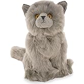 Bearington Cat Stuffed Animal - Ralistic Cat Plush Lifelike Gray Persian Kitty Plushies That Look Real - Gordie 10.5"
