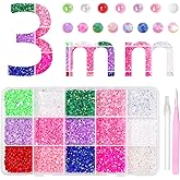 Multicolor Flatback Pearls and Rhinestones for Crafting, 3 mm Jelly Resin Rhinestones and Half Pearl Bedazzling Gems for Nail DIY Crafts Mugs Bottles Tumblers Clothes Makeup