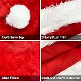 Jsdoin Kids 2 Pack Christmas Santa Hat Unisex Classic Velvet Holiday Party view 6