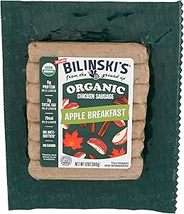 Bilinski, Organic Apple Chicken Breakfast Sausage, 12 Ounce