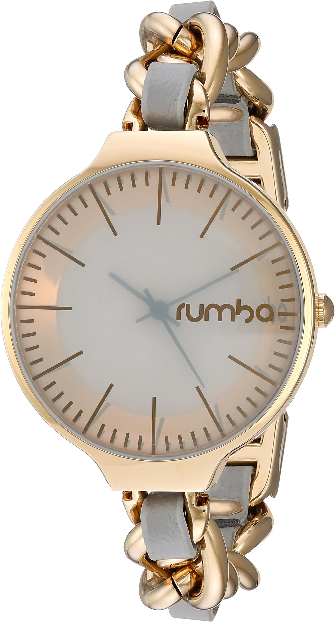 RumbaTime Women's Orchard Chain Leather Japanese-Quartz Watch with Alloy Strap, Grey, 12 (Model: 26047)