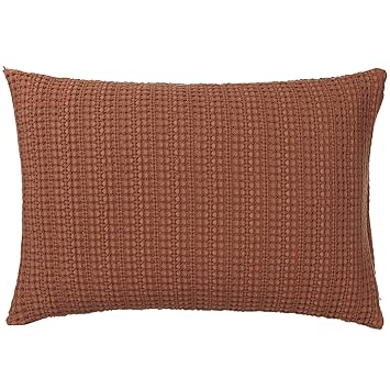 URBANARA 40x60 cm Kissenhülle Anadia Terrakotta — 100% Reine Baumwolle — geeignet für Bett, Sofa, Couch — Ideal für Schlaf- o