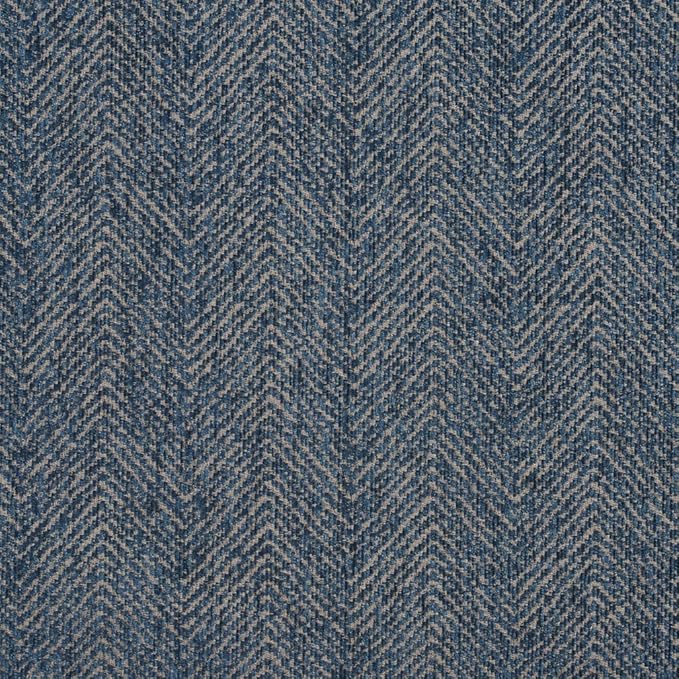 E734 Aqua Blue Herringbone Woven Textured Upholstery Fabric