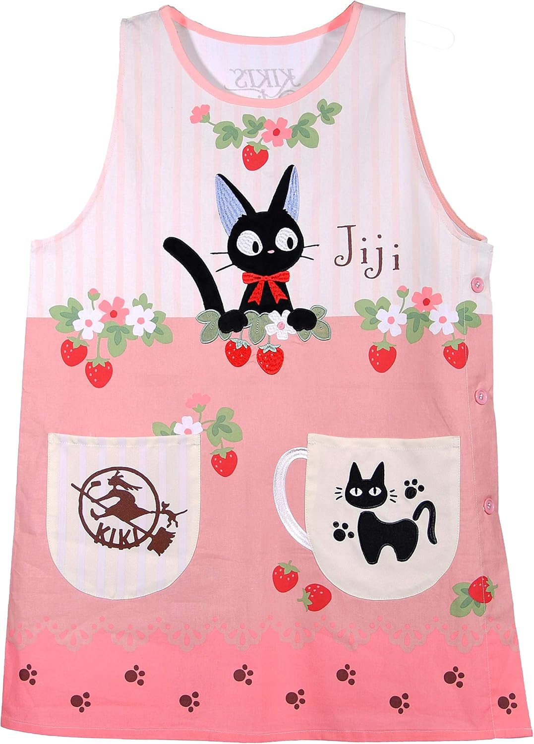 Amazon 丸眞 ラン型 エプロン ジブリ 魔女の宅急便 ジジ ジジとストロベリー 保育士 保育園 H84 W61 5cm エプロン オンライン通販