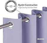 Deconovo Light Purple Thermal Blackout Eyelet Curtains 52 x 108 Single Panel view 4