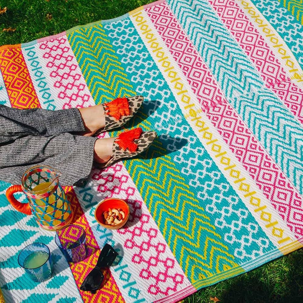 Talking Tables Waterproof Outdoor Rug 180x120cm Lightweight Mat