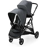 Graco Ready2Grow 2.0 Double Stroller, Rafa | 2 Stroller Seats, Bench Seat &amp; Standing Platform; Accepts 2 Graco Infant Car Seats, Compact Fold