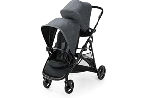 Graco Ready2Grow 2.0 Double Stroller, Rafa | 2 Stroller Seats, Bench Seat & Standing Platform; Accepts 2 Graco Infant Car Seats, Compact Fold