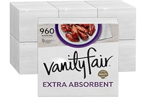 Vanity Fair Extra Absorbent Premium Paper Napkins, 960 Count, Disposable Napkins Made Soft and Strong for Messy Meals and Everyday Use