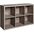 ClosetMaid 6 Cube Storage Shelf Organizer Bookshelf with Back Panel, Easy Assembly, Wood, Weathered Gray