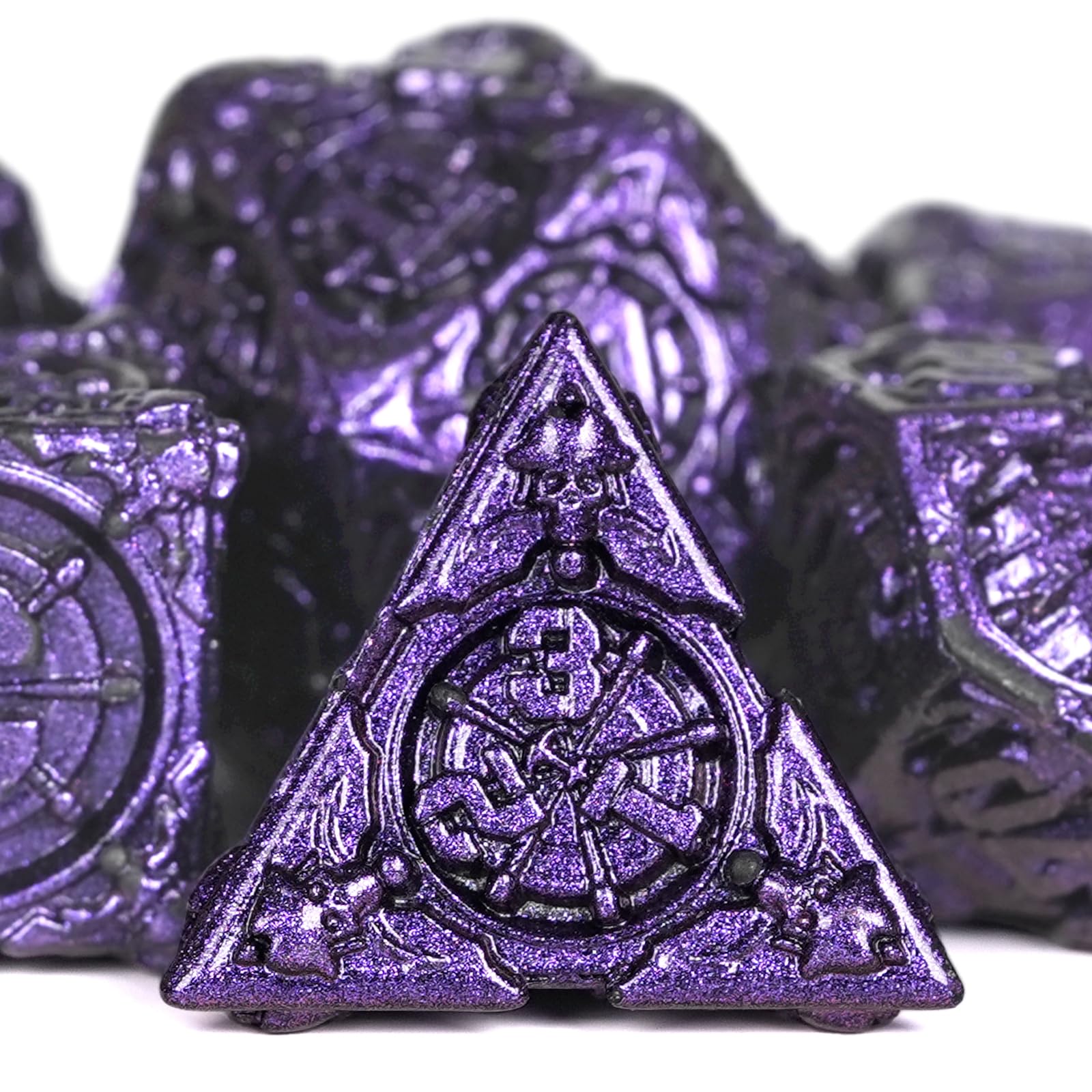 HKDZ Metal Dnd Dice 7Pcs Set, Polyhedral Rpg D&d Role Playing Table Game Dungeons And Dragons Dice Mtg Pathfinder D&d Dice Set colorful — image 1