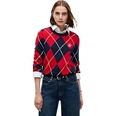Tommy Hilfiger Women's Long Sleeve Cotton Tartan Argyle Sweater Pullover