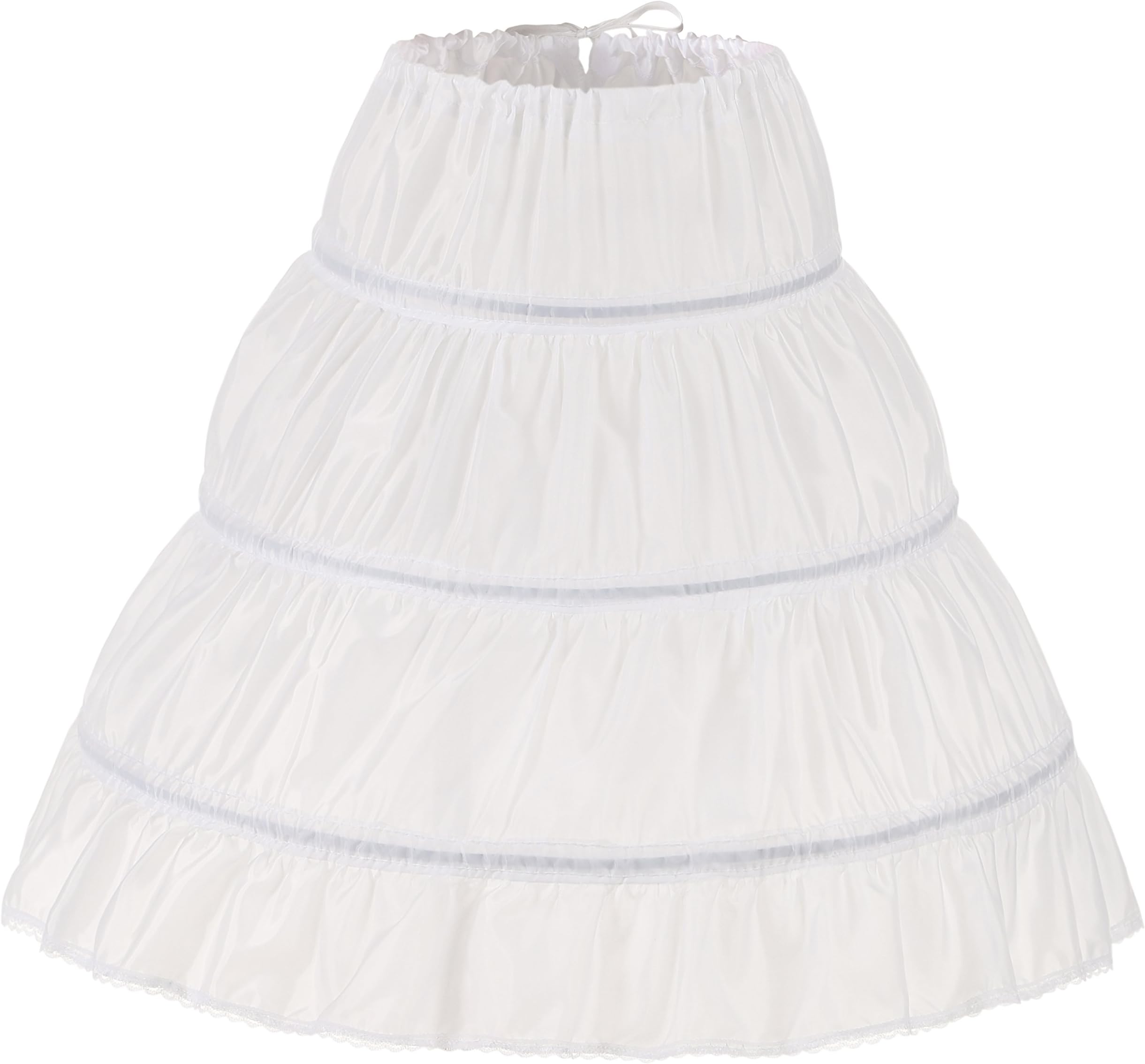 WOWBRIDAL Girls' 3 Hoops Petticoat Full Slip Flower Girl Crinoline Skirt