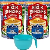 Birch Benders Keto Pancake and Waffle Mix (Pack of 2) with Mixing Bowl | 10 oz, Gluten Free, Low Carb, Light &amp; Fluffy Breakfasts