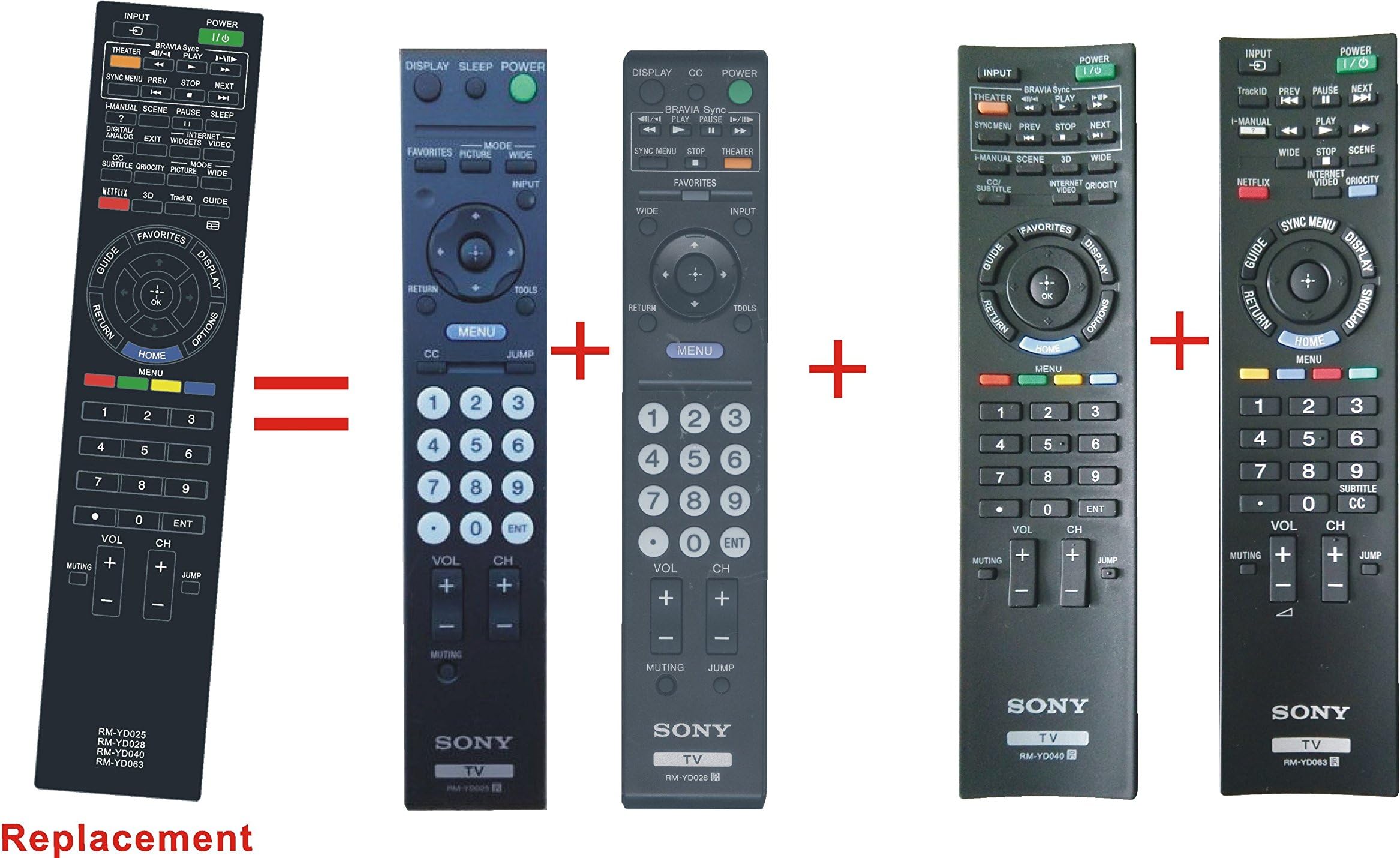 New Generic SONY BRAVIA LCD TV Replaced REMOTE CONTROL RM-YD025 RM-YD028 RM-YD040 RM-YD063 RM-YD035 RM-YD025 RM-YD024 RM-YD018 RM-YD021 RM-YD017 RM-YD014 RM-YD028 RM-YD027 RM-Yd156 RM-YD026 fit for SONY LCD 19" ~ 52" TV