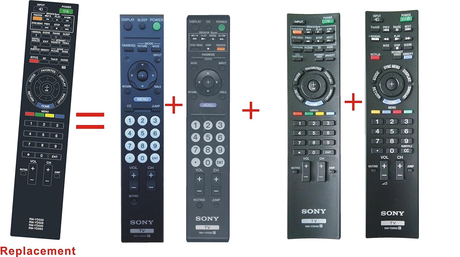 New Replaced REMOTE CONTROL RM-YD025 RM-YD024 RM-YD018 RM-YD021 RM-YD017  RM-YD014 RM-YD028 RM-YD027 RM-Yd156 RM-YD026 fit for SONY BRAVIA LCD TV  KDL-19M4000 ...