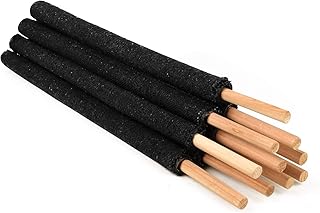 KUNSTIFY 10 Stück Wachsfackeln mit 90 min Brenndauer Wachs Fackeln mit Handschutz extra lange Brennzeit Griff, draußen Feuerfackel Feuer Garten Party Hochzeit Nachtwanderung Lagerfeuer Outdoor