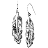 Silpada 'Etched Feather' Drop Earrings in Sterling Silver