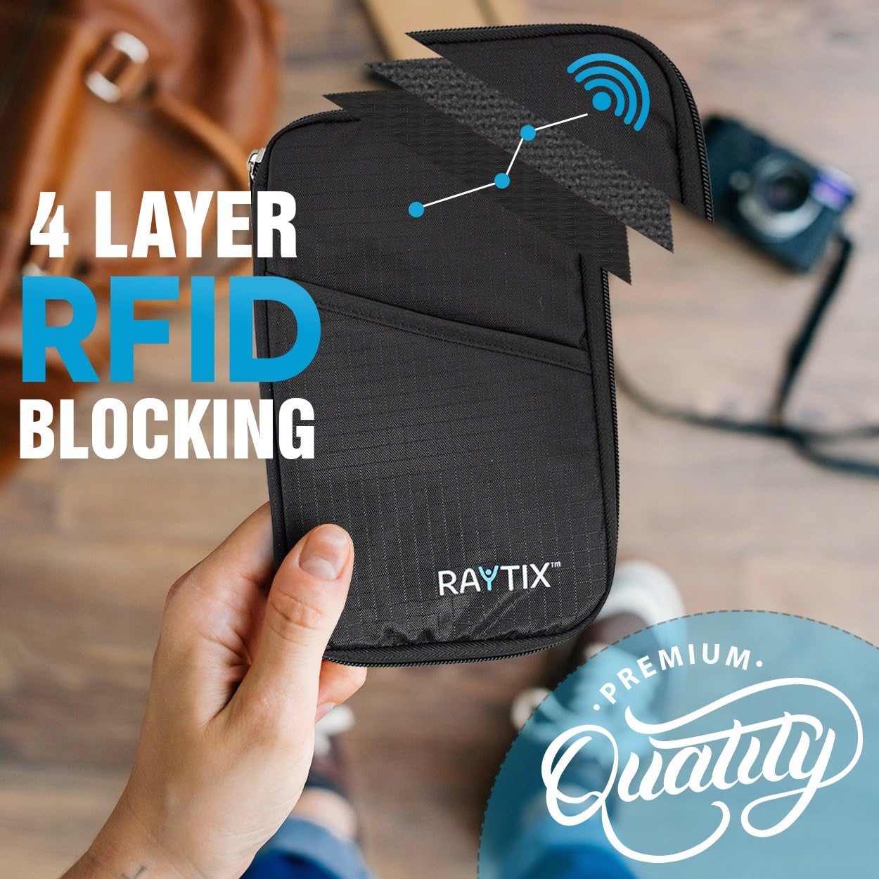  | Travel Wallet & Family Passport Holder RFID Blocking Document Holder & Organizer Protects Your Passports (Black) | Passport Wallets