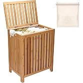 2LB Depot Laundry Hamper - 25x20x13-Inch Waterproof Bamboo Laundry Basket with Lid - Clothes Hamper for Clothes, Versatile Storage for Blankets, Toys, Towels - Suitable for Home Organization -110L