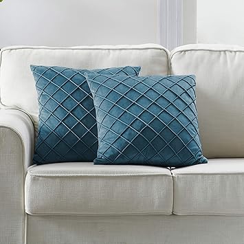 Amazon Com Longhui Bedding Velvet Teal Throw Pillow Covers 18 X