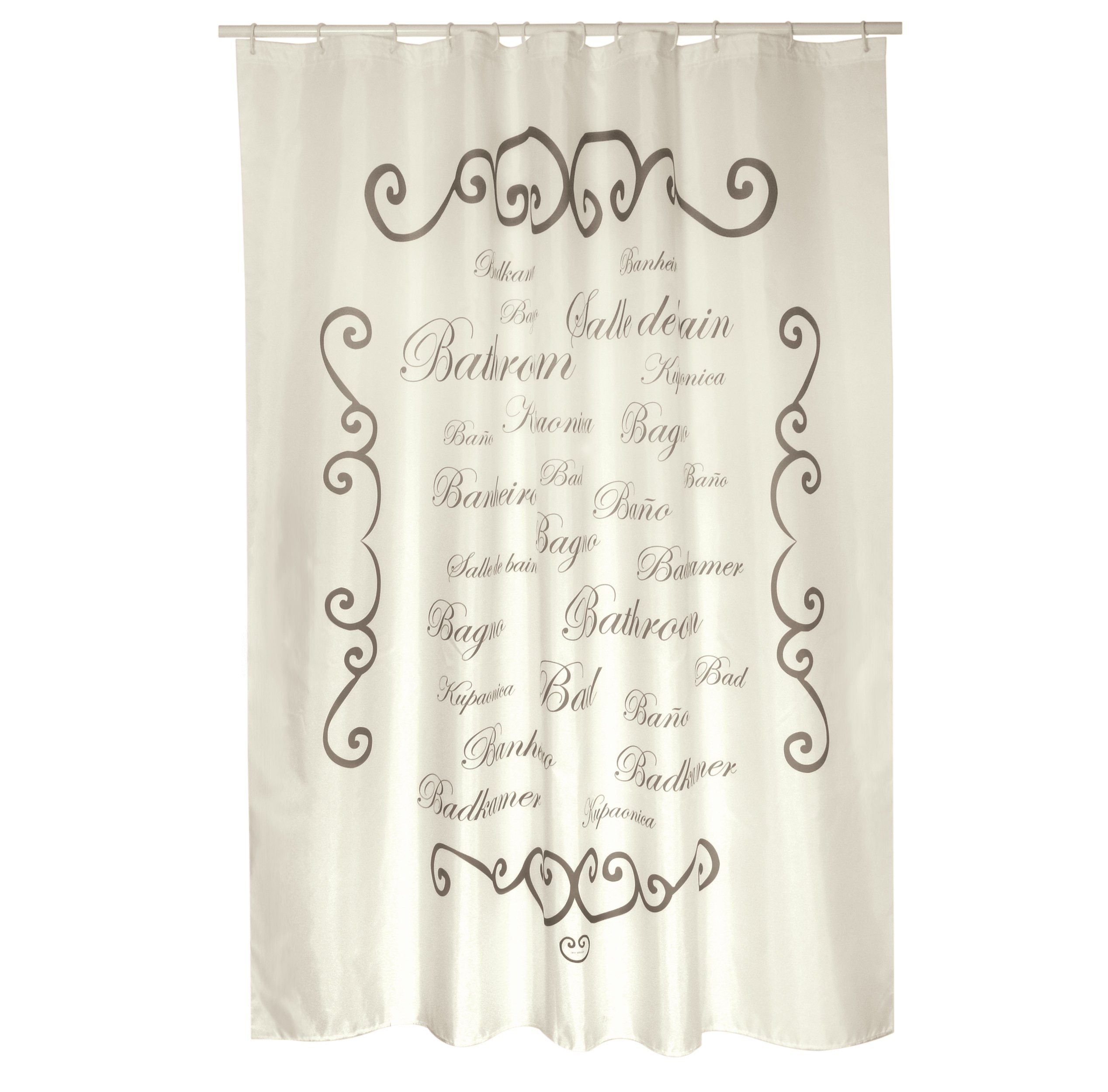 MSV Shower curtain Premium 180x200cm Paris creme