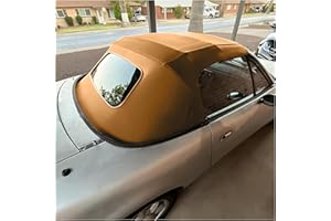 HECASA Convertible Soft Top Compatible with 1990-2005 Mazda Miata with Heated Glass Window, Replacement Soft Roof Tan Cabrio 
