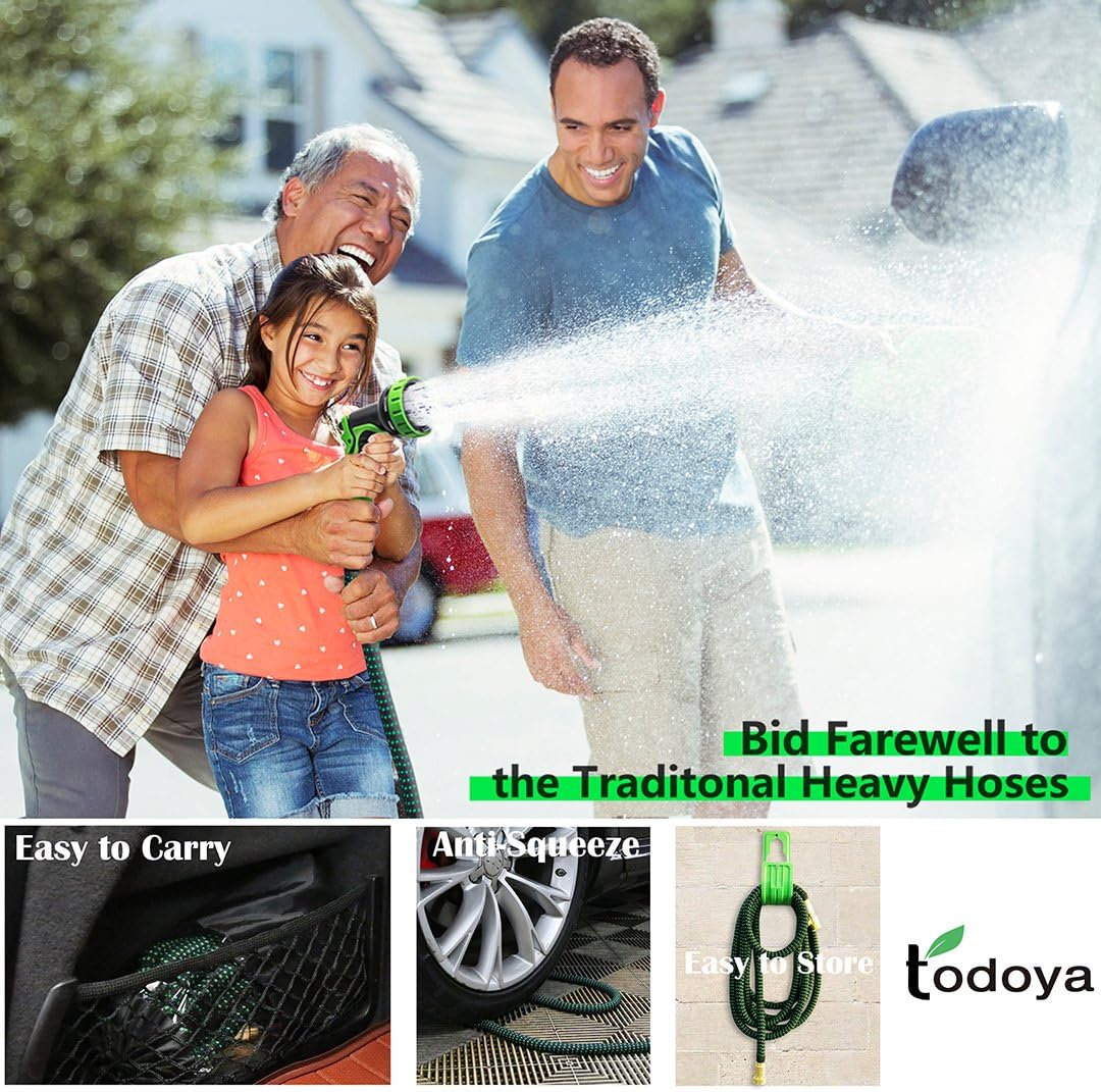 100 ft Expandable Garden Hose, 100 Feet Leakproof Lightweight Garden Water Hose with Spray Nozzle, Superior Strength 3750D Expanding Garden Hoses, Durable Outdoor Gardening Flexible Hose for Watering : Garden & Outdoor
