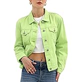 Argstar Denim Jacket for Women Button Up Long Sleeve with Pockets (Available in Inner Pockets)