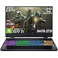 Acer Nitro 5 Gaming Laptop (15.6" QHD 165Hz, AMD 8-Core Ryzen 7 6800H (Beat i7-12650H), NVIDIA GeForce RTX 3070 Ti 8GB, 64GB DDR5 RAM, 2TB PCle SSD) RGB Backlit, Webcam, WiFi 6E, Win 11 Home, Black