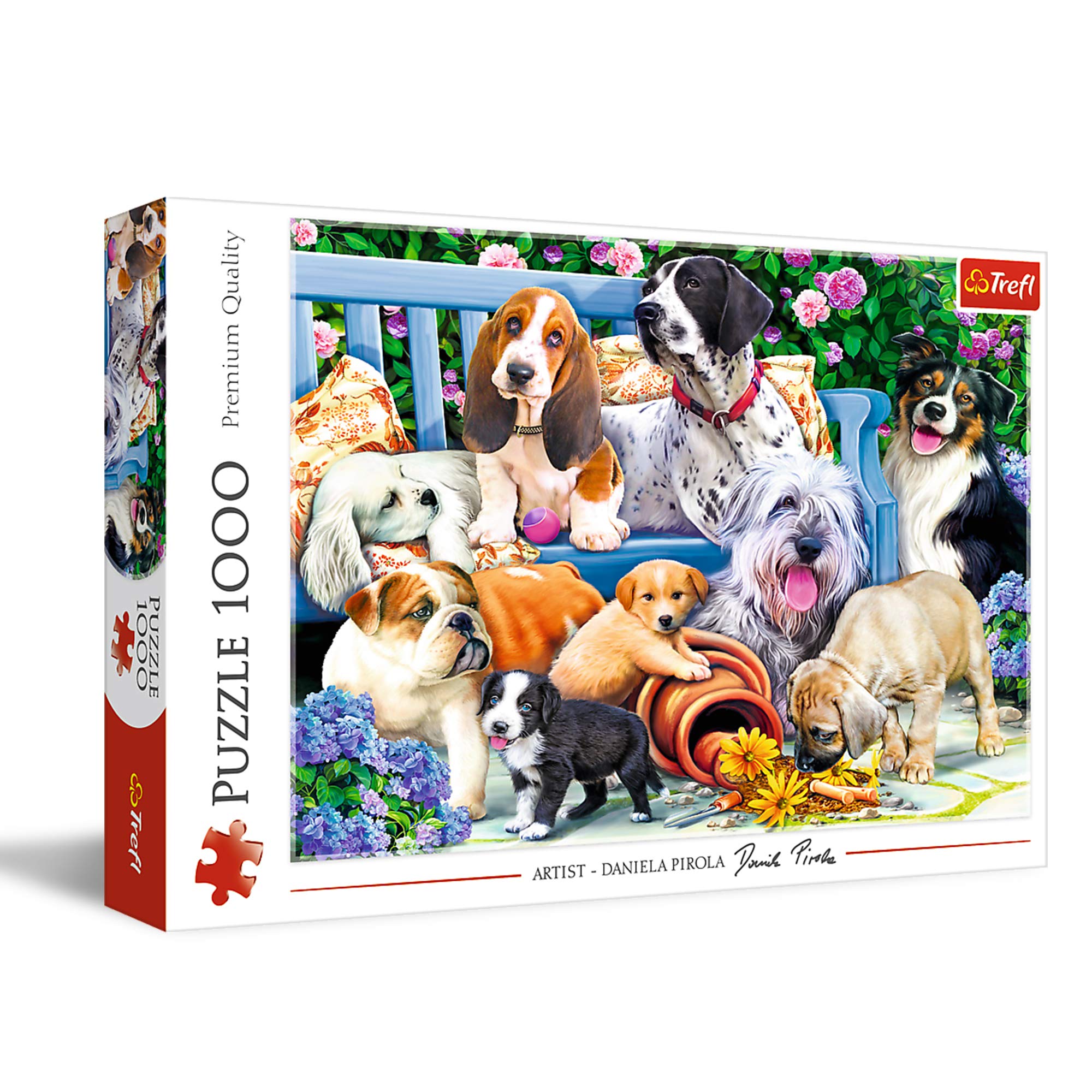 Trefl Dogs in the Garden - 1000 Piece Jigsaw Puzzles for Adults & Children Aged 12+ Dogs & Puppies Puzzle