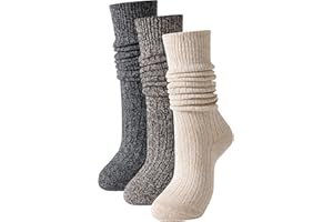 Yekblossom scrunch socks 3 Pairs Slouch Socks for Women Long Slouchy Scrunch Socks