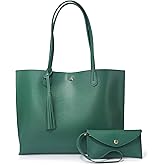 Minimalist Clean Cut Pebbled Faux Leather Tote Womens Shoulder Handbag
