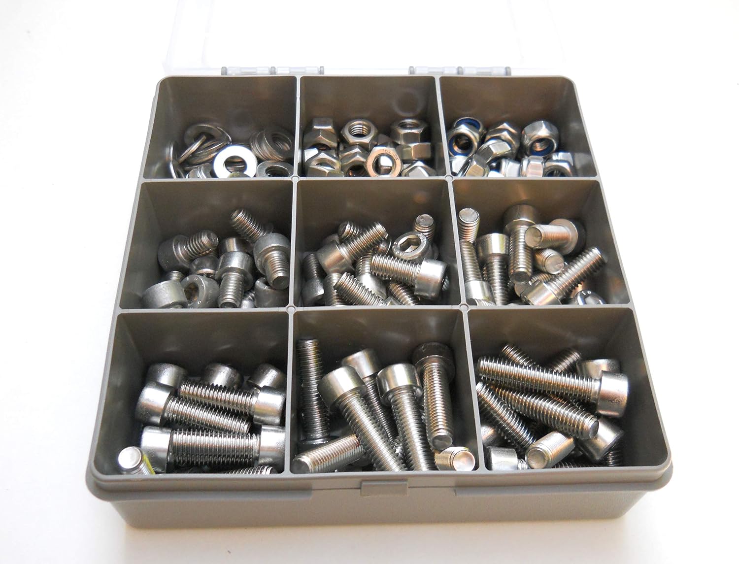 Set of 225 Assorted M8 Allen Socket Cap Head Machine Screws/Bolts, Nuts & Washers, A2-70 (304 Grade) Stainless Steel - Image 5