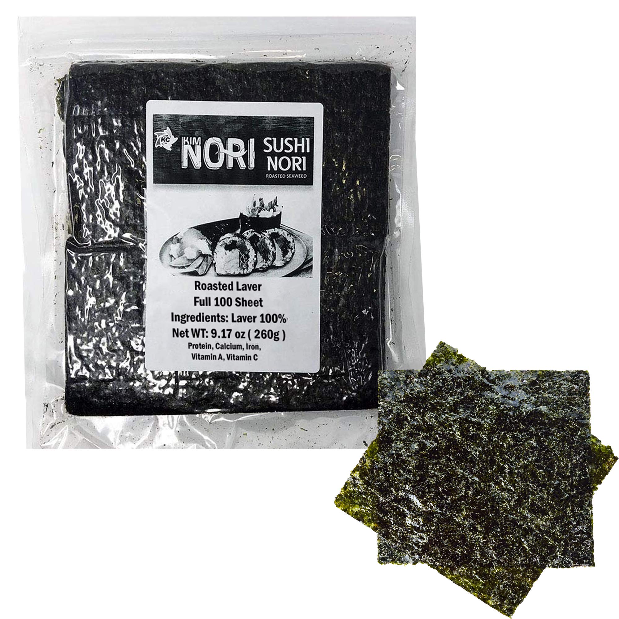 Buy KIMNORI Sushi Nori Seaweed Sheets 100 Full Size Yaki Roasted